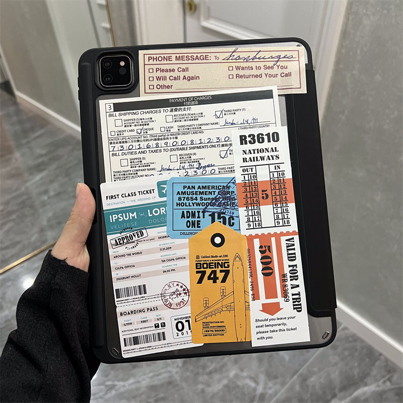 复古报纸亚克力ipadpro保护壳