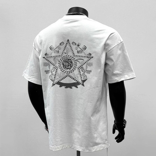 圆领宽松短袖 重磅纯棉潮牌美式 夏季 印花男款 上衣1 痞帅T恤潮流个性