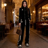 洋气金丝绒卫衣阔腿裤 Ducurno高端欧货休闲套装 女2025春款 两件套