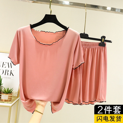 冰丝短袖短裤夏季凉爽睡衣套装