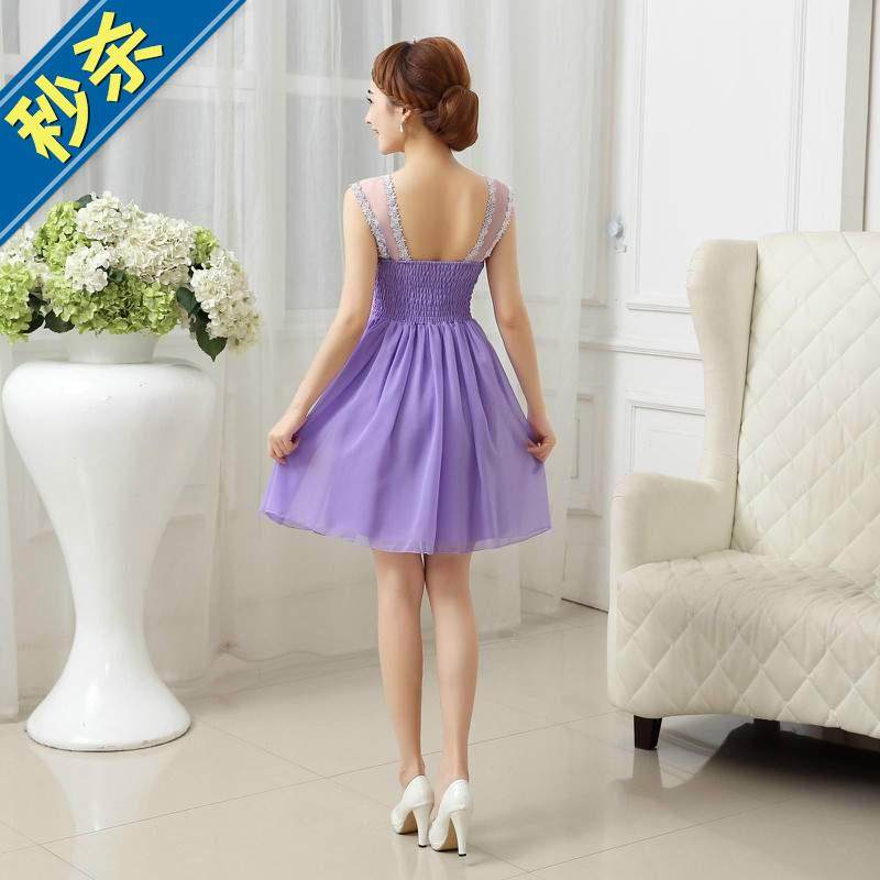 2014新款双肩伴娘礼服L短款韩版伴娘服伴娘团礼服年会结婚服表演|msdalam kategori Butik wanita / wanita, perkahwinan/Cheongsam/pakaian, pakaian/malam - dari Buy2taobao.com untuk memberikan perkhidmatan ejen Taobao profesional membeli