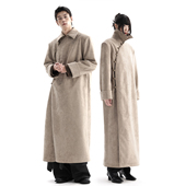 APOZi 高领斜襟迷藏大衣国风过膝外套 新中式 collection 牧人山海