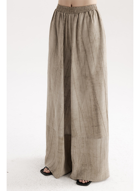 APOZi collection拟陶系列新中式坠感休闲裤高个子天丝陶胚阔腿裤