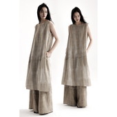 禅意风宽松天丝无袖 APOZi collection拟陶系列新中式 陶胚背心裙女