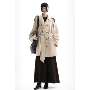 中长款 山水哲学 卡其风衣2025秋冬系带翻领外套 collection APOZi