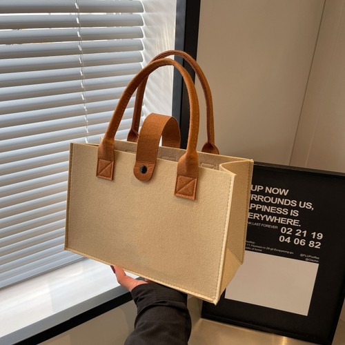 原创ins风女包大容量单肩包新款纯色百搭毛毡手提礼品包定制logo