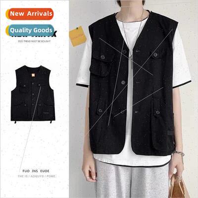 2022 new summer outside wear men loose work vest undershirt