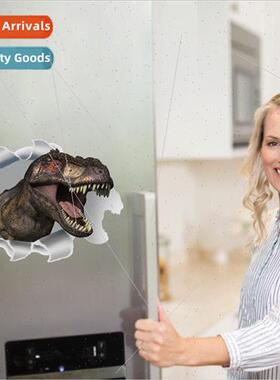 Realistic dinosaur stickers refrigerator toilet cupboard ent