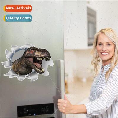 Realistic dinosaur stickers refrigerator toilet cupboard ent