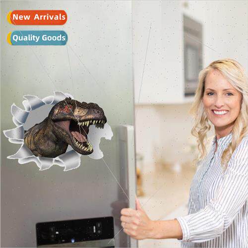 Realistic dinosaur stickers refrigerator toilet cupboard ent