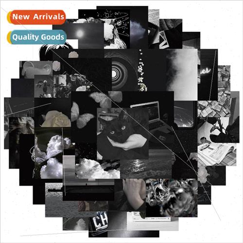 50 Ins black and white wind stickers personalized decorative