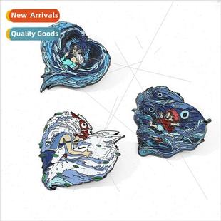 and the alloy creative brooch princess wolf Cartoon white