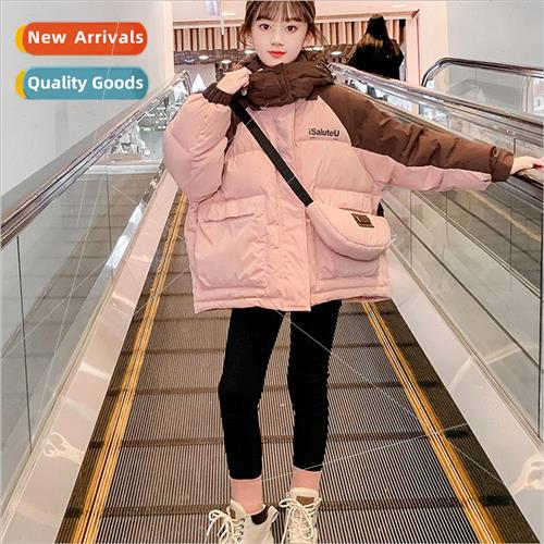 Girls winter cotton jacket thickened 2023 new childrens clot