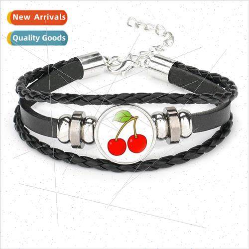 New Accessories Creative Fruit Pattern Time Gemstone Cowhide