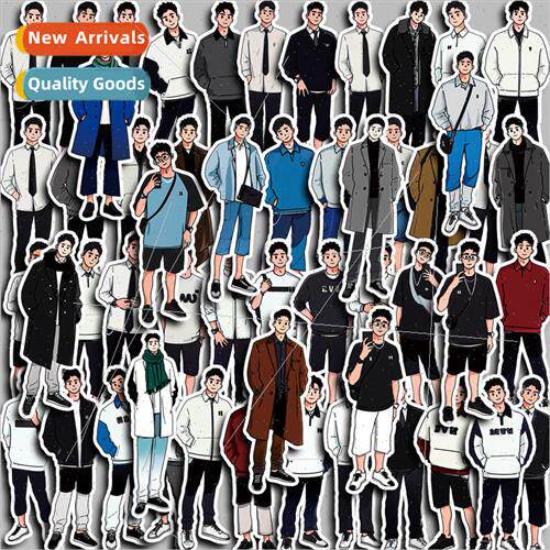 Summer Boys 50 character pattern cartoon handbook stickers s