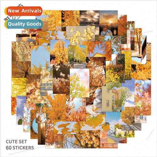 60 new -repeating landscape autumn decline stickers notebook
