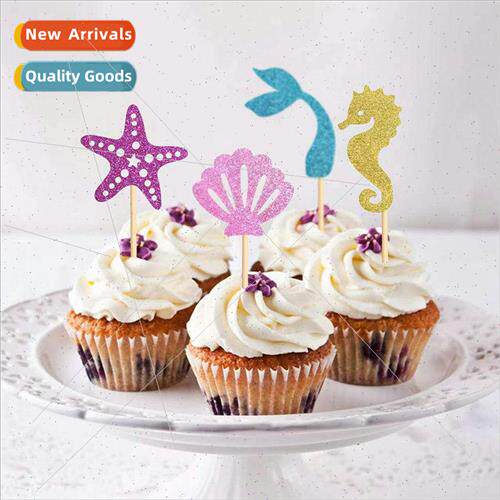 Seahorse Seashell Starfish Mermaid Cake Cup Insert gn Unders