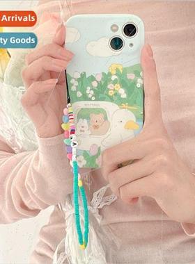 Rowing Bear Rabbit iPhone13ProMax Cartoon 11/12P Phone Case