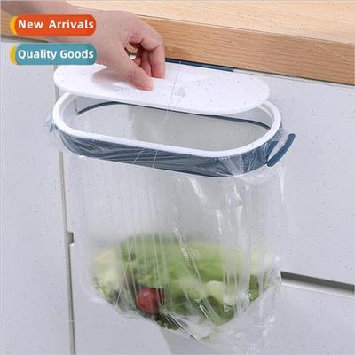 Wall-mounted garbage bag holder organizer kitchen no-punch h