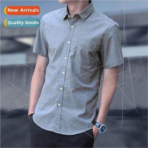 Short-sleeved shirt mens summer new Korean casual blouse men