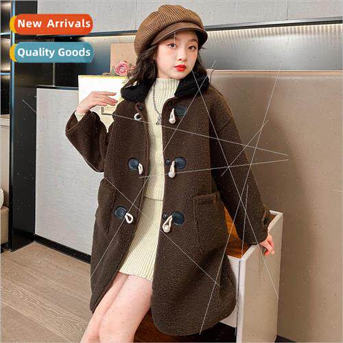 Girls coat coat fur one 2023 fall and winter new stylish Kor