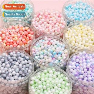 two round Acrylic loose plated beads color