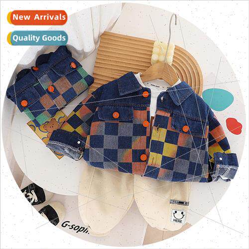 2023 spring new boys three-piece Korean  of the denim colorb