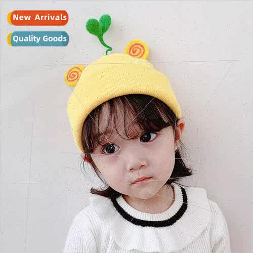 Baby children wool hat knitted autumn and winter solid color