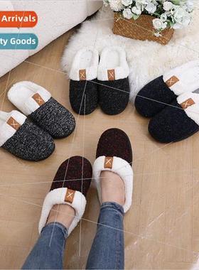 Cotton slippers female fall and winter home couple warm hous