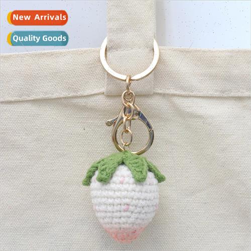 Handmade Crochet Pendant Finished Knitted Strawberry Key Pen