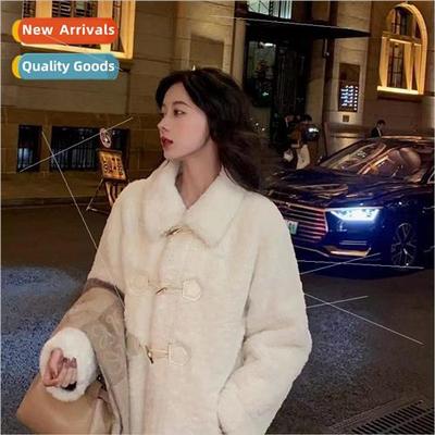2023 fall and winter new imitation fur lamb hair coat female