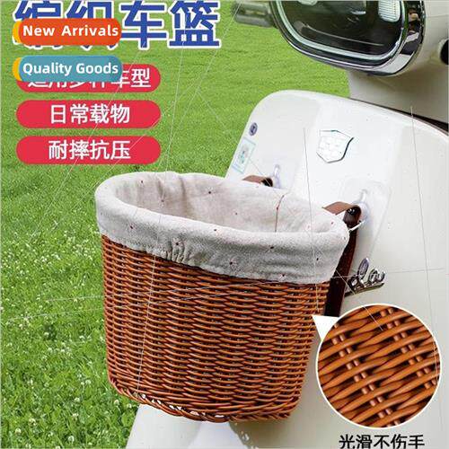 Bicycle Basket Vintage Woven Basket Battery Electric Bike Ba