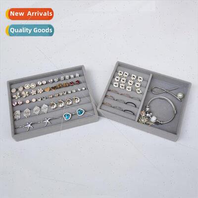 Gray Japanese small jewelry box velvet ring earrings earring