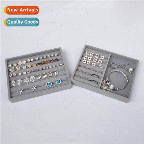 Gray Japanese small jewelry box velvet ring earrings earring
