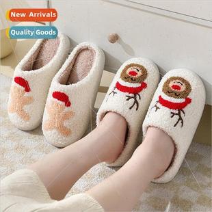 cute cartoon cotton cozy slippe winter home Claus New Santa