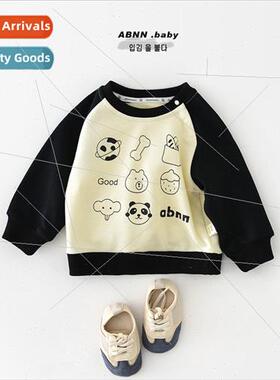 Boys sweater spring new men and women baby spelling sleeve c