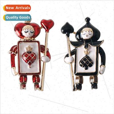 New fashion creative playing card brooch Christmas cute hear