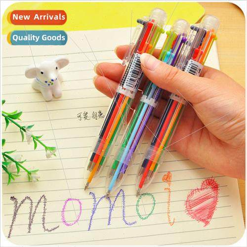Multi-color Ballpoint Pen Creative Plastic Push Color Oil Pe