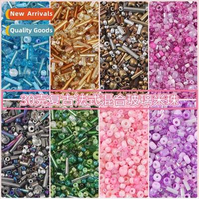 30g mixed  mixed colors DIY glass beads tube beads handmade