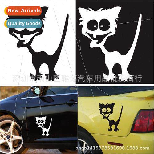 D-974 New funny cat car headlight reflector label stickers d