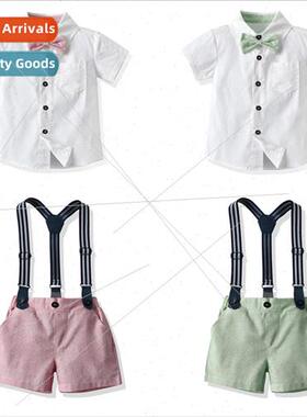 Summer Childrens Bowknot Short Sleeve Lapel Cardigan Dress S