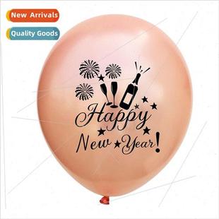 year christm rose balloon round latex new happy gold inch