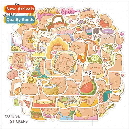 60 new cute bear Korean ins  handbook stickers decorative  c