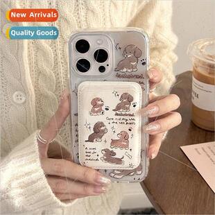 Cute dorky oil painting dog 15ProMax magnetic stand iPhone14