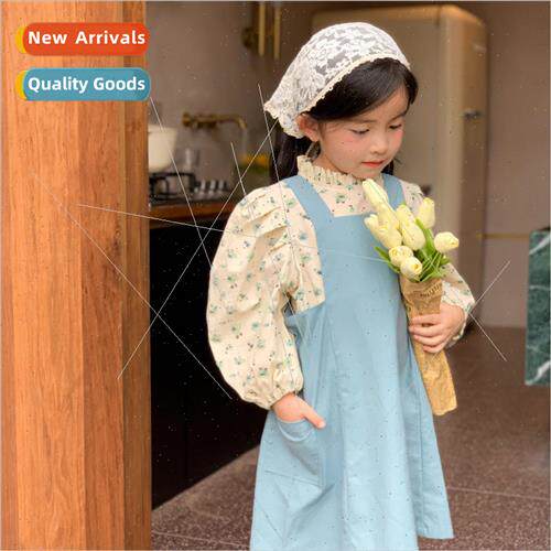 2023 fall new girls cotton side zipper undershirt dress Kore