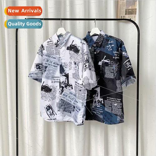 Summer Korean nd short-sleeved Hong Kong  shirt Hawaiian  re