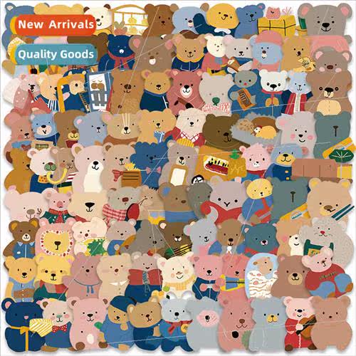 100 small size Korean ins  cute bear cartoon graffiti sticke