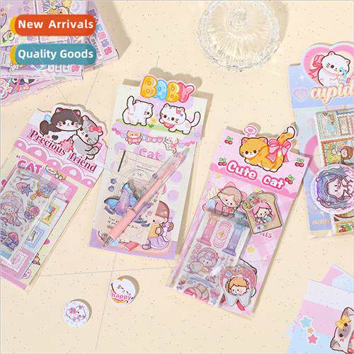 Card with heart with decorative package cute cartoon seal st