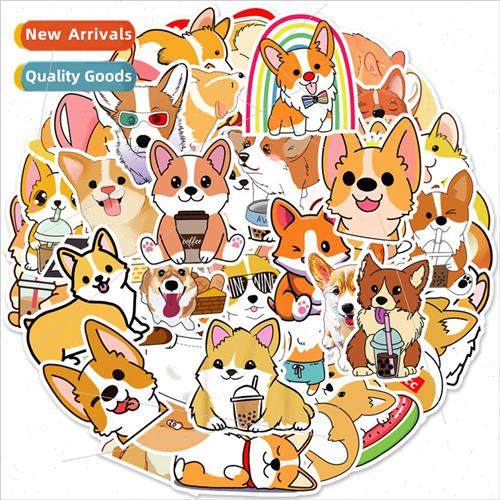 50 cartoon cute corgi dog laptop luggage skateboard water cu
