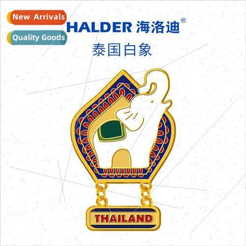 White Elephant Alloy Badge Thailand Style Travel Peripheral